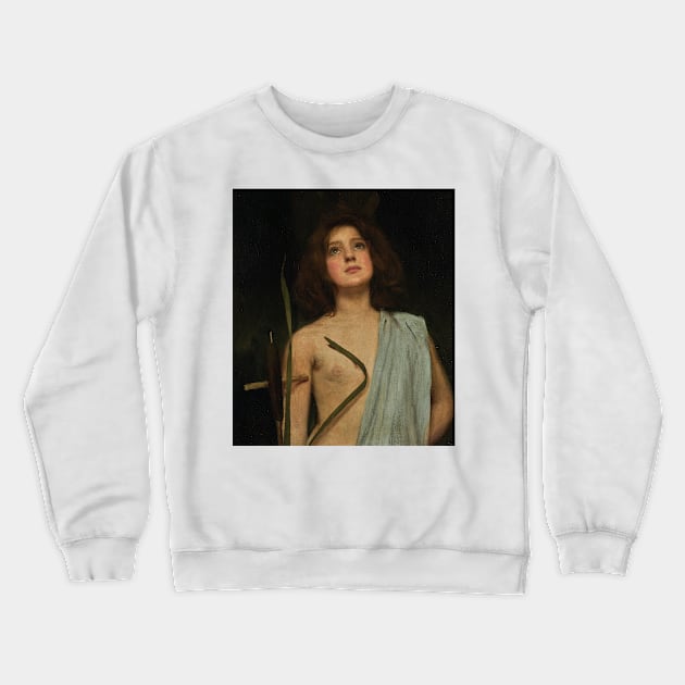 A Young Saint by John William Waterhouse Crewneck Sweatshirt by Classic Art Stall